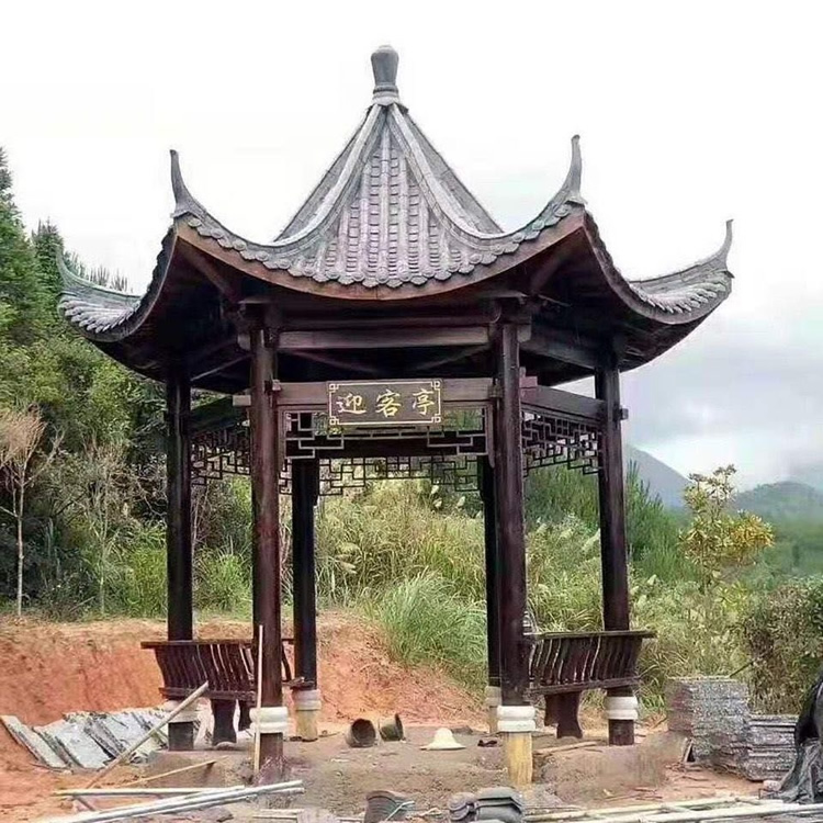 六角古建凉亭