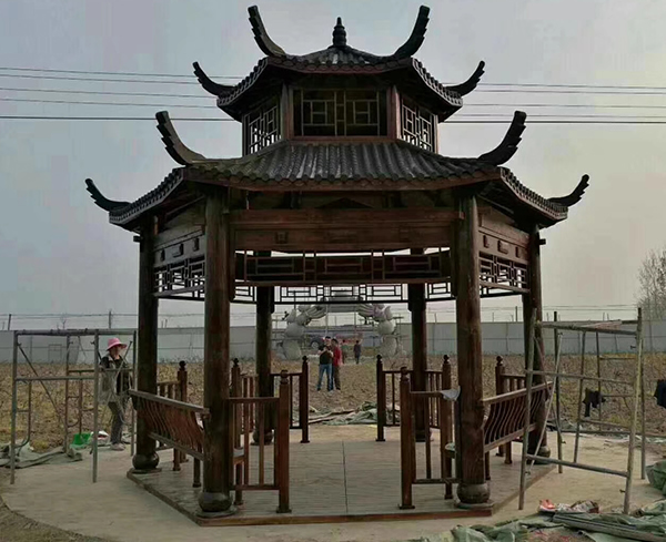 双层六角凉亭